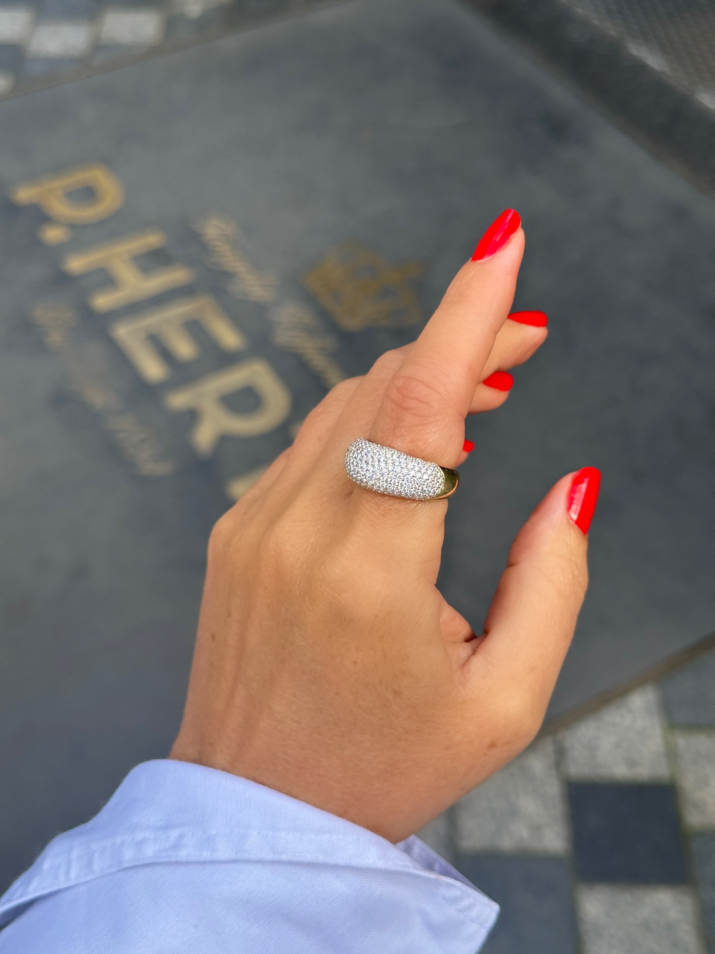 Bow pavé ring, stor