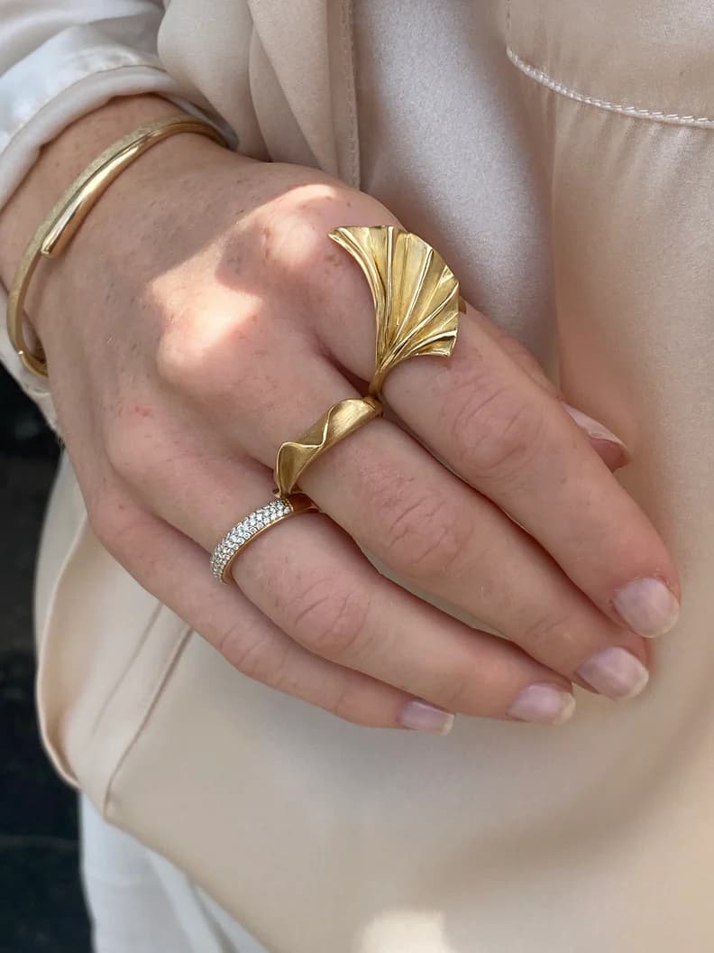 Plissé ring, medium